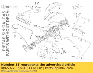 Piaggio Group R865927 rh lower fairing, black - Bottom side