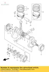 Here you can order the crankshaft rh from Suzuki, with part number 1222114D01: