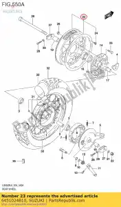 suzuki 6451024B10 tandwiel, achter - Onderkant