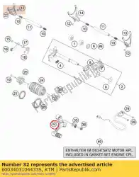 Ici, vous pouvez commander le levier de vitesses cpl. Auprès de KTM , avec le numéro de pièce 6003403104433S: