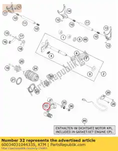 ktm 6003403104433S levier de vitesses cpl. - La partie au fond