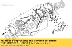 Qui puoi ordinare copertina, gomma da Honda , con numero parte 33112MM9013: