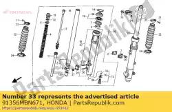 o-ring van Honda, met onderdeel nummer 91356MBN671, bestel je hier online: