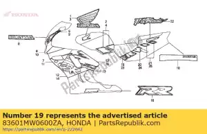 Honda 83601MW0600ZA listra a,*tipo1.* - Lado inferior