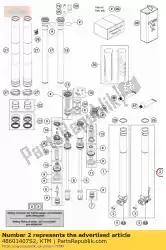 Ici, vous pouvez commander le jambe de fourche l / s + tube cpl. Auprès de KTM , avec le numéro de pièce 48601407S2: