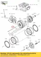 131160025, Kawasaki, pr?t-push klx450a8f kawasaki  klx 450 2008 2009 2010 2011 2012 2013 2014 2015 2016 2017 2018 2019 2020 2021, Nowy