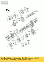 13131044, Kawasaki, 2nd gear,output shaft kawasaki estrella 250 , New