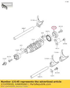 Kawasaki 131450020 cam-change drum - Bottom side