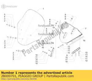 Piaggio Group 2B000701 parabrezza - Lato superiore