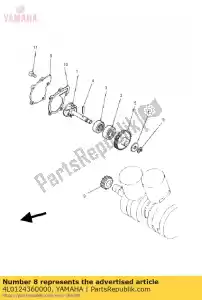 yamaha 4L0124360000 engrenagem, dirigir - Lado inferior