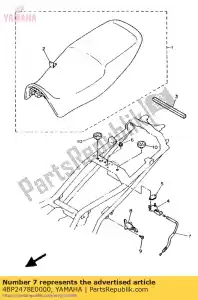 Yamaha 4BP2478E0000 alambre, gancho de seguridad - Lado inferior