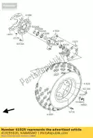 41025S020, Kawasaki, aro, roda dianteira, 10x5,5at ksf40 kawasaki kfx 400 2004 2005 2006, Novo