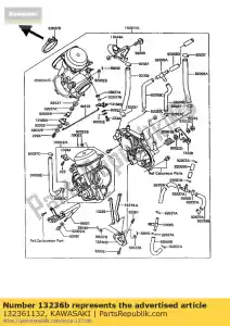 kawasaki 132361132 lever-comp,throttle vn750-a2 - Bottom side