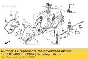 honda 17613MV4000 cojín, tanque de combustible rr. - Lado inferior