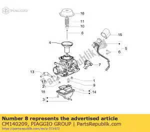 Piaggio Group CM140209 broche conique - La partie au fond