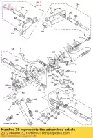 2UJ274400035, Yamaha, Conjunto de apoio para os pés traseiro 2 yamaha  xv 250 1992 1994 1995 1996 2017 2018 2019 2020 2021, Novo