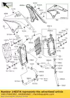 140370063RZ, Kawasaki, tela, lh, branco kx250t7f kawasaki kx 250 2006 2007 2008, Novo