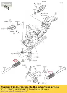 kawasaki 921610866 damper,rear step klx125caf - Bottom side