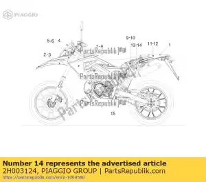 Piaggio Group 2H003124 calcomanía tapa lateral trasera izquierda 