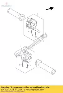 Suzuki 3740001H10 interruptor de montaje, han - Lado inferior