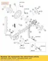 59036011000, KTM, nokkenastandwiel 36-t ktm exc sx mxc sxs e racing europe australia usa six days g united kingdom desert 400 520 540 250 450 525, Nieuw