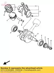 zuiger (1,00 mm o / s) van Yamaha, met onderdeel nummer 42Y116380000, bestel je hier online: