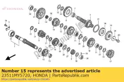 Ici, vous pouvez commander le engrenage, arbre principal sixième (23t) auprès de Honda , avec le numéro de pièce 23511MY5720:
