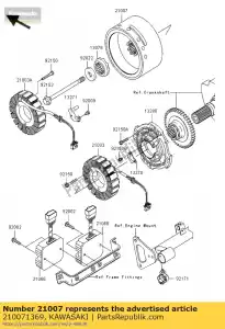 Kawasaki 210071369 rotor - Onderkant