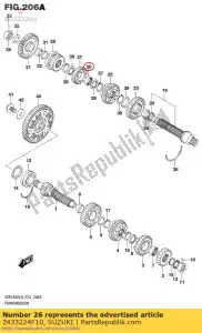 Suzuki 2433224F10 bush, 3ª conduzida - Lado inferior