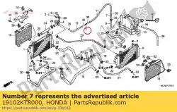 Aquí puede pedir articulación, tubo de Honda , con el número de pieza 19102KT8000: