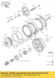 Aqui você pode pedir o release-comp-clutch zr800ads em Kawasaki , com o número da peça 131020043: