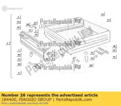 Tutaj możesz zamówić tylny element dystansowy od Piaggio Group , z numerem części 184400: