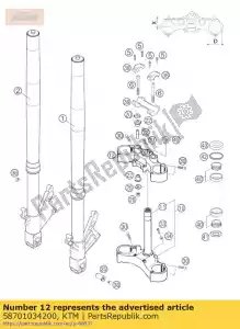 ktm 58701034200 morsetto triplo superiore x = 35mm / d = 54mm - Il fondo