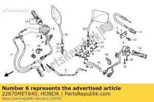 honda 22870MET640 kabl., sprz?g?o - Dół