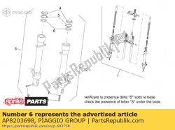 Aprilia AP8203698, Oil seal, OEM: Aprilia AP8203698