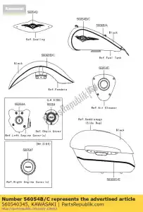 kawasaki 560540345 marca, tanque de combustible, rh vn1700c9f - Lado inferior