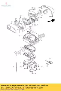 Suzuki 3411148G00 kleine letters - Onderkant