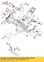 90503039000, KTM, staffa poggiapiedi anteriore r / s ktm  rc 125 200 250 390 2014 2015 2016 2017 2018 2019 2020, Nuovo