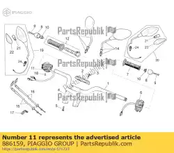 Aqui você pode pedir o dispositivo de partida e parada do motor em Piaggio Group , com o número da peça 886159: