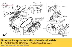 Aqui você pode pedir o junta, tampa do elemento em Honda , com o número da peça 11358MCT000: