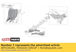 Aprilia AP9100285, Rh nummerplaat, OEM: Aprilia AP9100285