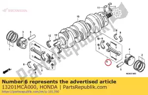 Honda 13201MCA000 haste assy., conectando - Lado inferior