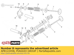 Aprilia AP8122458, Klep halve kegel, OEM: Aprilia AP8122458