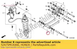 Aqui você pode pedir o haste sub assy., almofada em Honda , com o número da peça 52475MCA000: