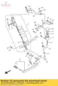yamaha 20S2581K0000 slang, rem 5 - Onderkant