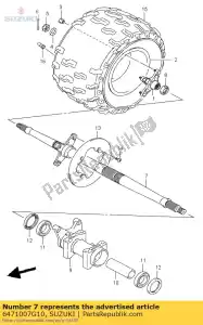 Suzuki 6471007G10 axle,rear - Bottom side