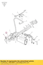 Ici, vous pouvez commander le bidon d'évaporateur de tuyau auprès de Triumph , avec le numéro de pièce T1240163: