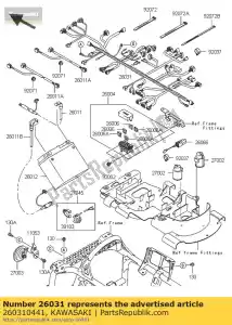 kawasaki 260310441 serie cavi, kvf750a7f principale - Il fondo