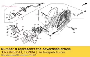 honda 33722MEG641 lente, licencia - Lado inferior