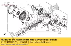 plaat, stofbeschermer van Honda, met onderdeel nummer 41324MFR670, bestel je hier online: